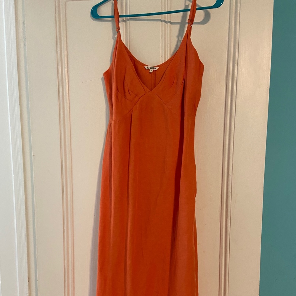 Ali Golden dress coral